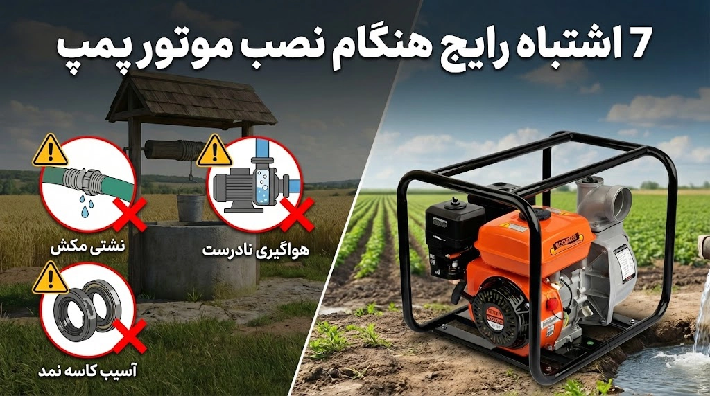 7 اشتباه رایج هنگام نصب موتور پمپ که باعث هواگرفتن و سوختن کاسه‌نمد می‌شود